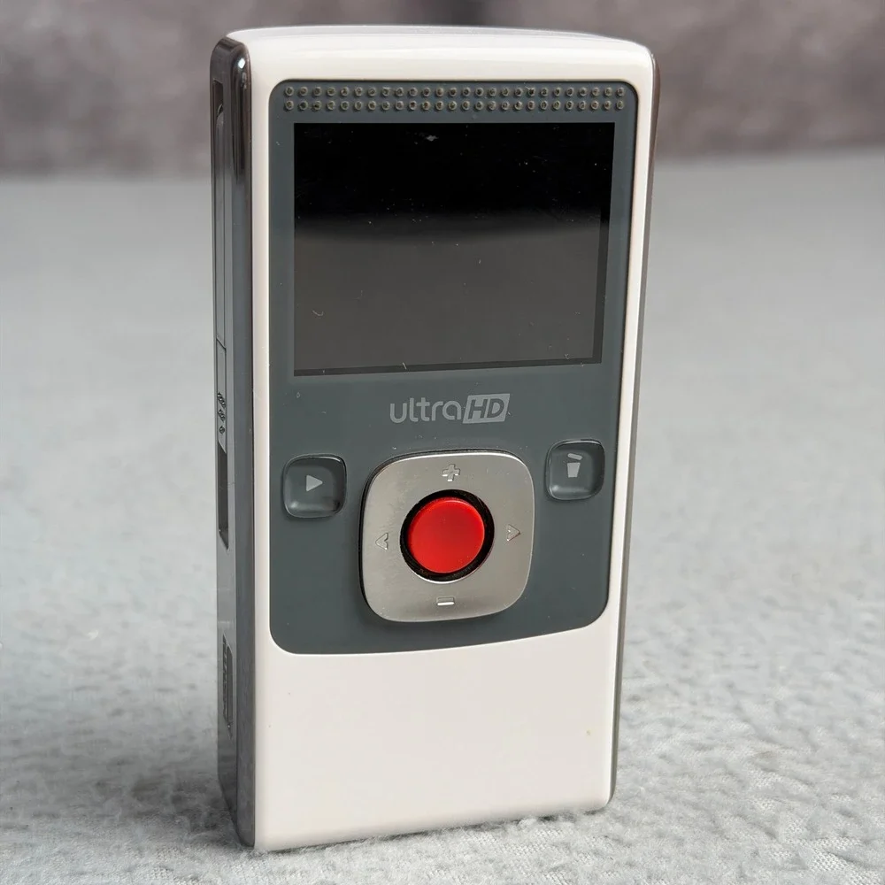 Flip Video Ultra HD Camcorder White Chrome Digital Camera U2120W For Parts